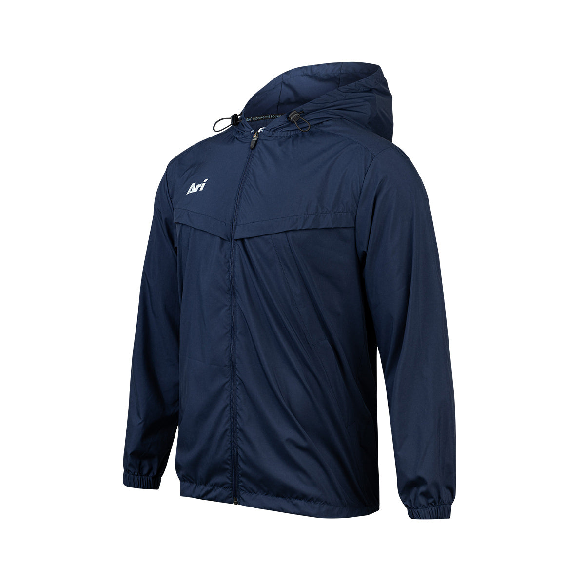 ARI ESSENTIAL WINDBREAKER JACKET - NAVY/SILVER/WHITE