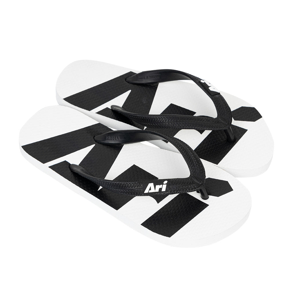 ARI FLIP FLOP SANDALS - WHITE/WHITE/BLACK