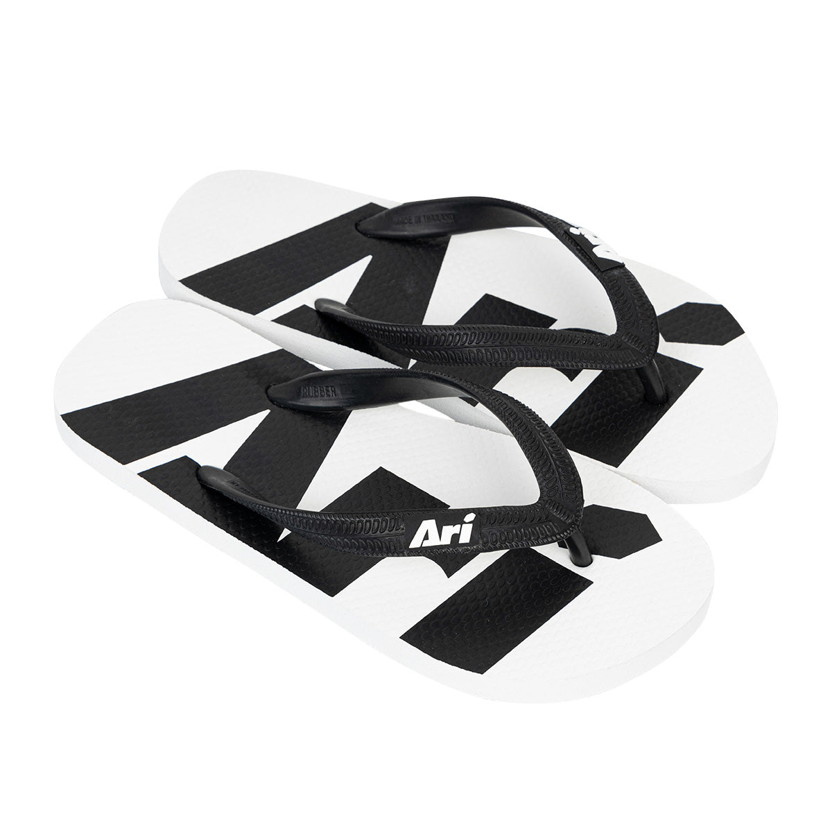 ARI FLIP FLOP SANDALS - WHITE/WHITE/BLACK