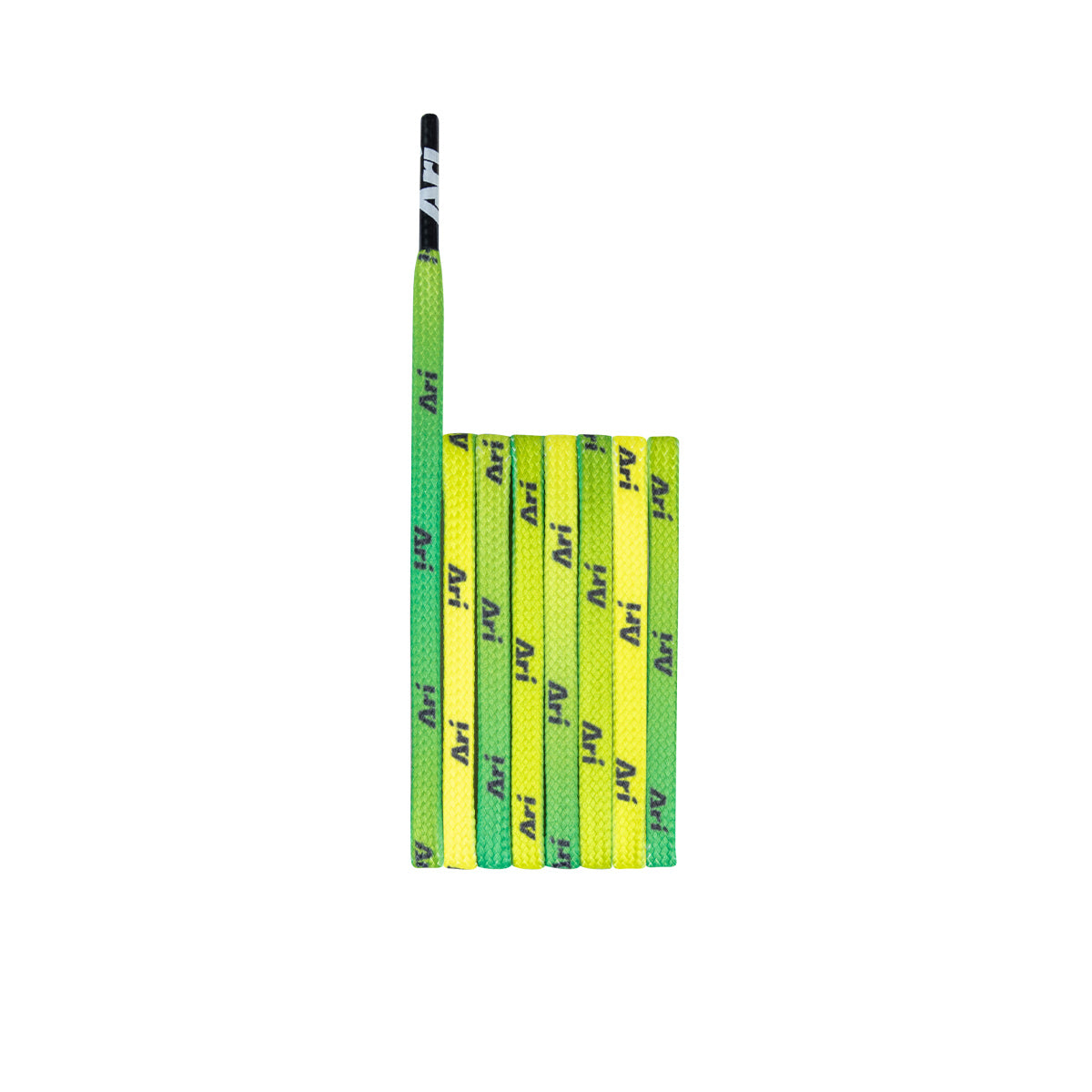 ARI GRADIENT SHOELACES - 5MM/105CM - GREEN/BLACK/BLACK