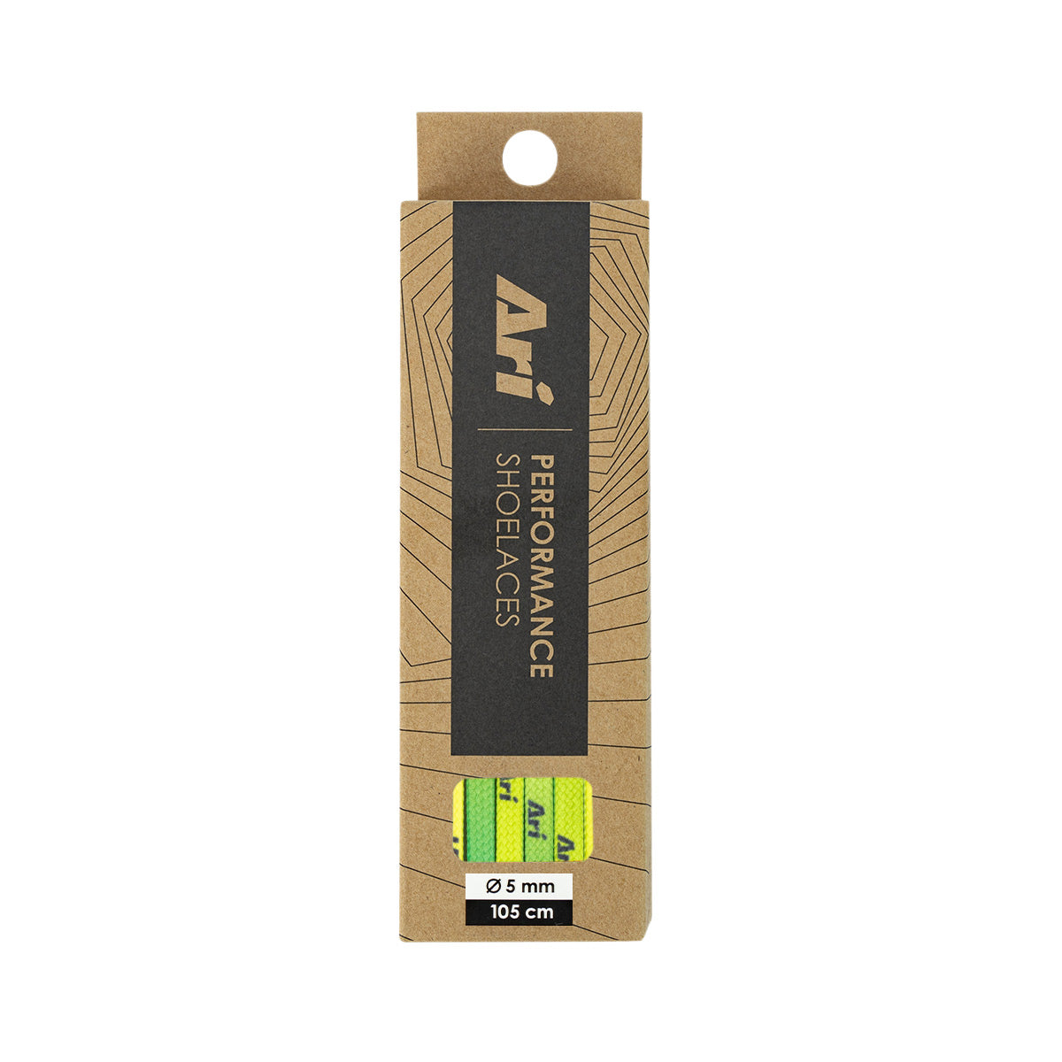 ARI GRADIENT SHOELACES - 5MM/105CM - GREEN/BLACK/BLACK
