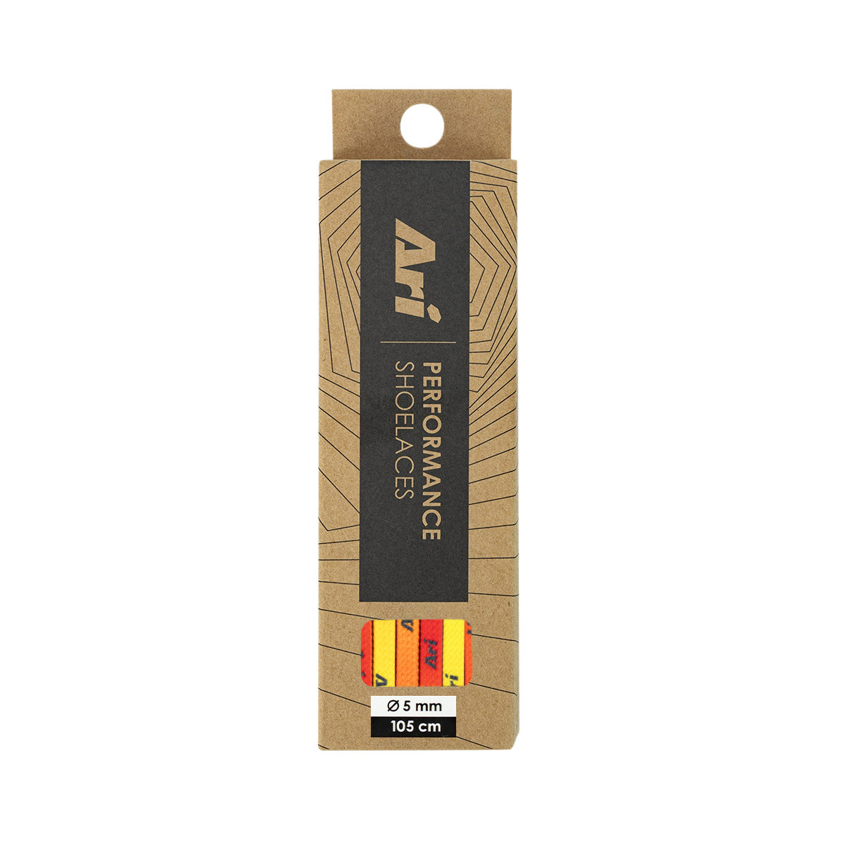 ARI GRADIENT SHOELACES - 5MM/105CM - ORANGE/BLACK/BLACK