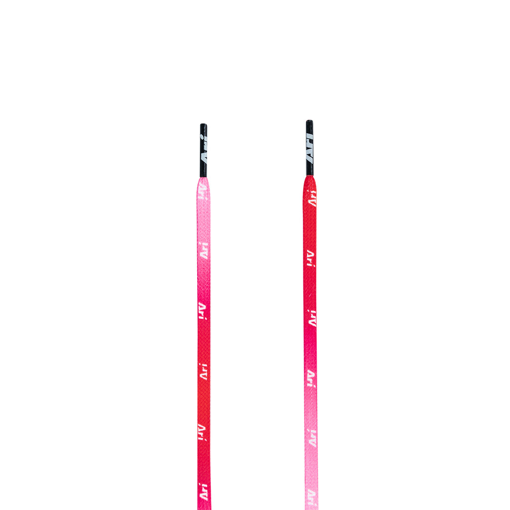 ARI GRADIENT SHOELACES - 5MM/105CM - RED/WHITE/BLACK