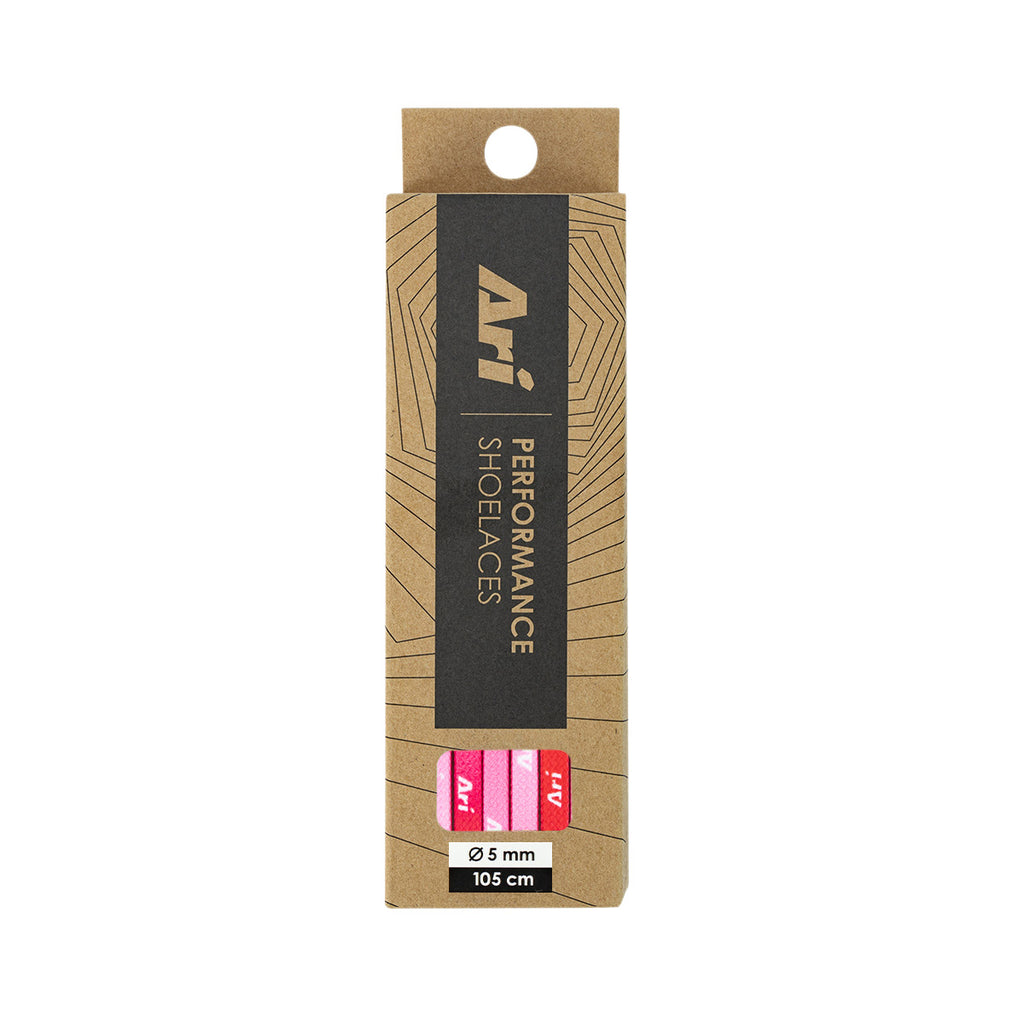 ARI GRADIENT SHOELACES - 5MM/105CM - RED/WHITE/BLACK