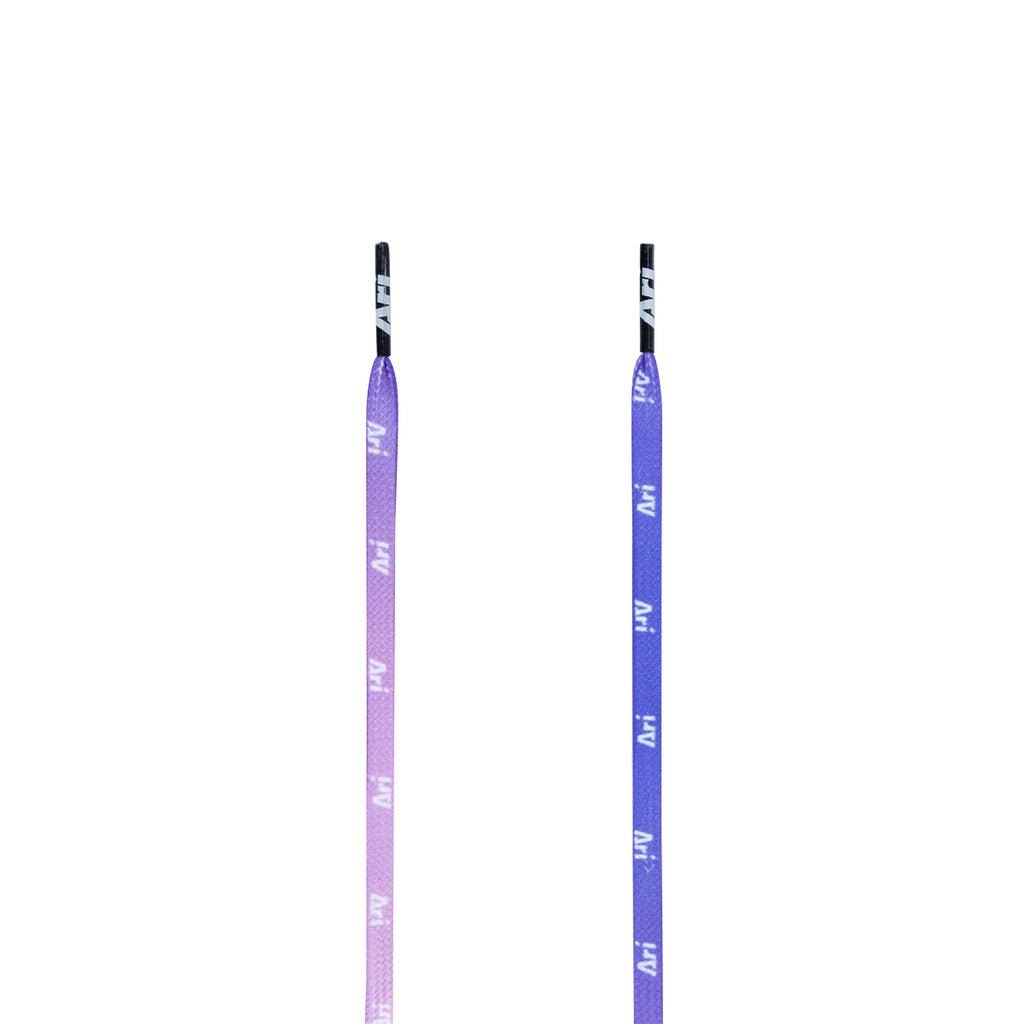ARI GRADIENT SHOELACES - 5MM/115CM - VIOLET/WHITE/BLACK