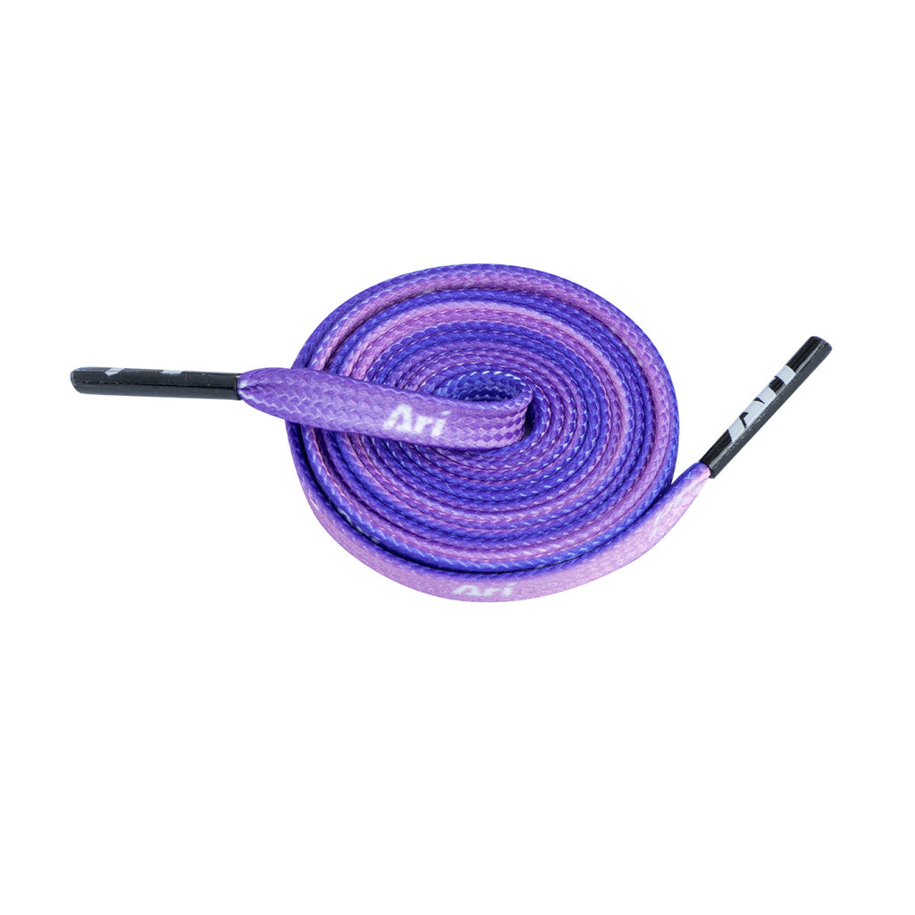 ARI GRADIENT SHOELACES - 5MM/115CM - VIOLET/WHITE/BLACK