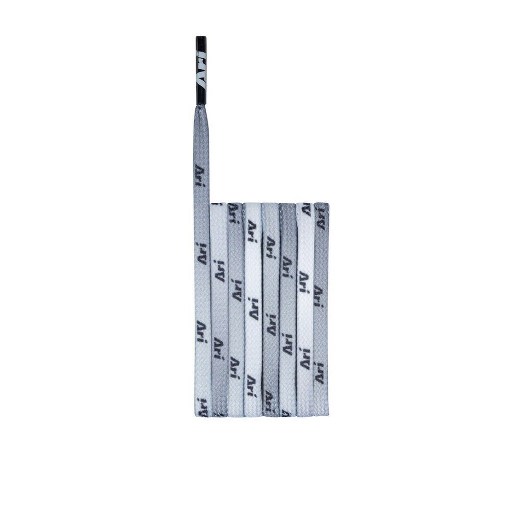 ARI GRADIENT SHOELACES - 5MM/105CM - WHITE/BLACK/BLACK