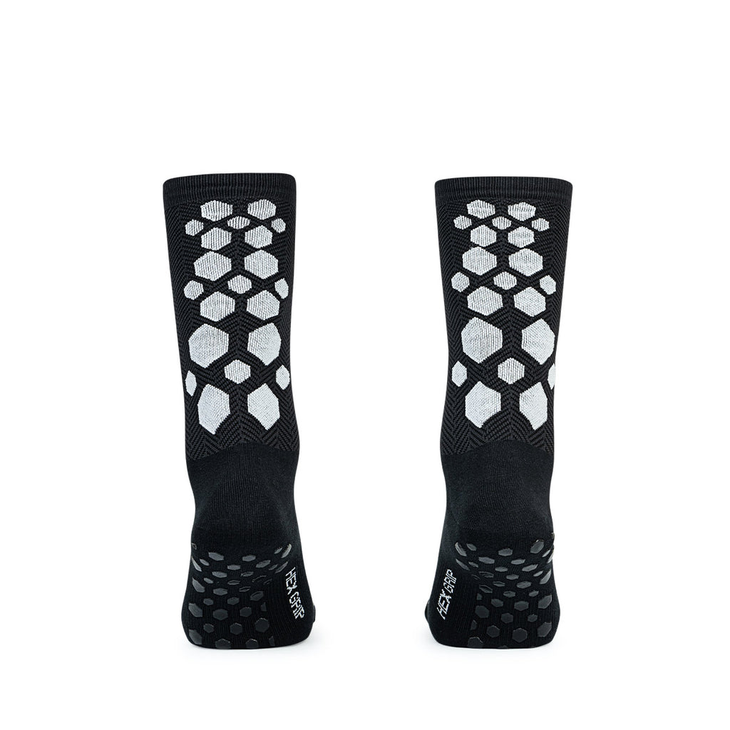 ARI HEX GRIP CREW SOCKS - BLACK/WHITE/BLACK