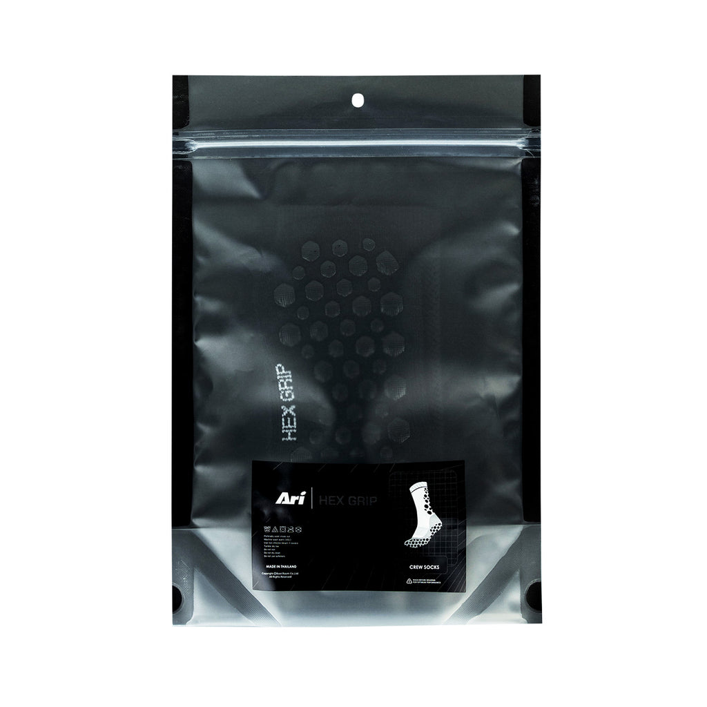 ARI HEX GRIP CREW SOCKS - BLACK/WHITE/BLACK