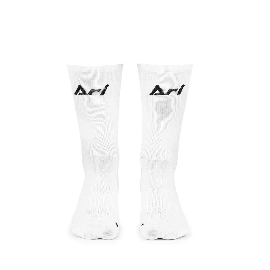ARI HEX GRIP CREW SOCKS - WHITE/BLACK/WHITE