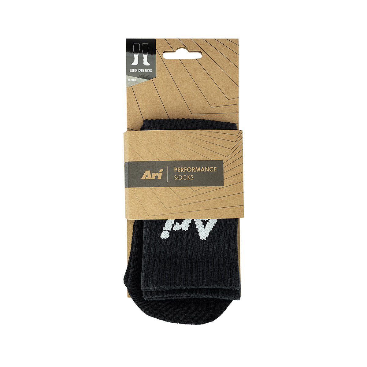 ARI JUNIOR CREW SOCKS - BLACK/WHITE