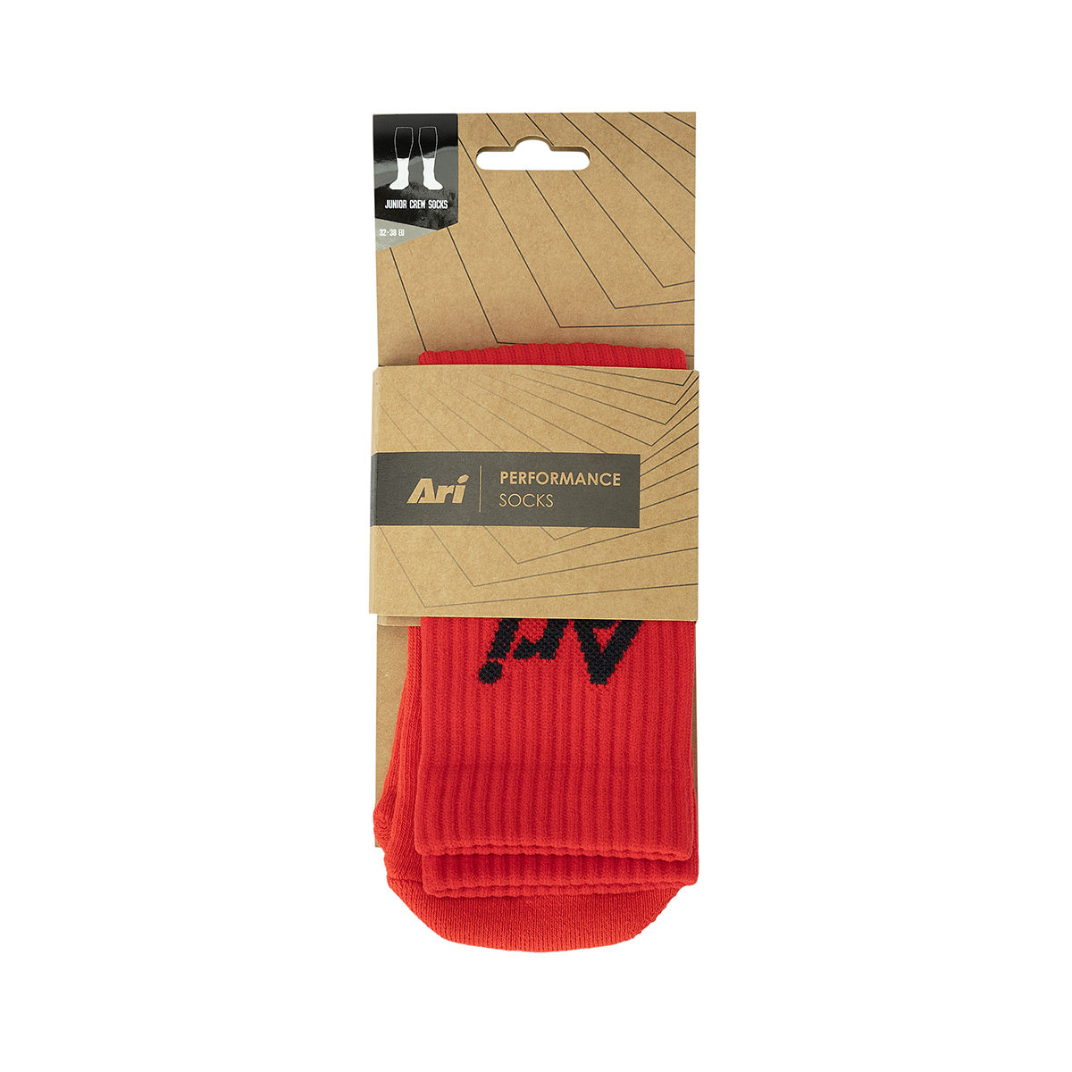 ARI JUNIOR CREW SOCKS - RED/BLACK