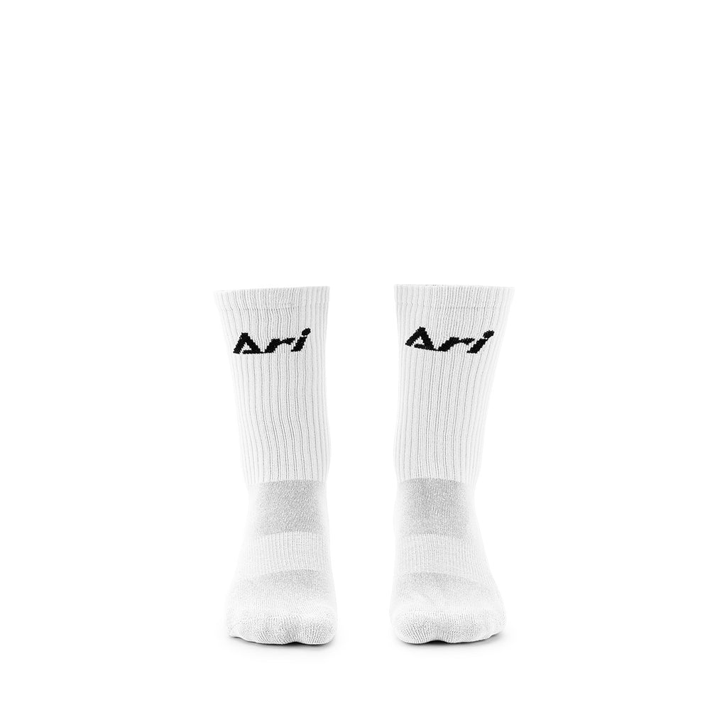 ARI JUNIOR CREW SOCKS - WHITE/BLACK