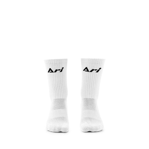 ARI JUNIOR CREW SOCKS - WHITE/BLACK