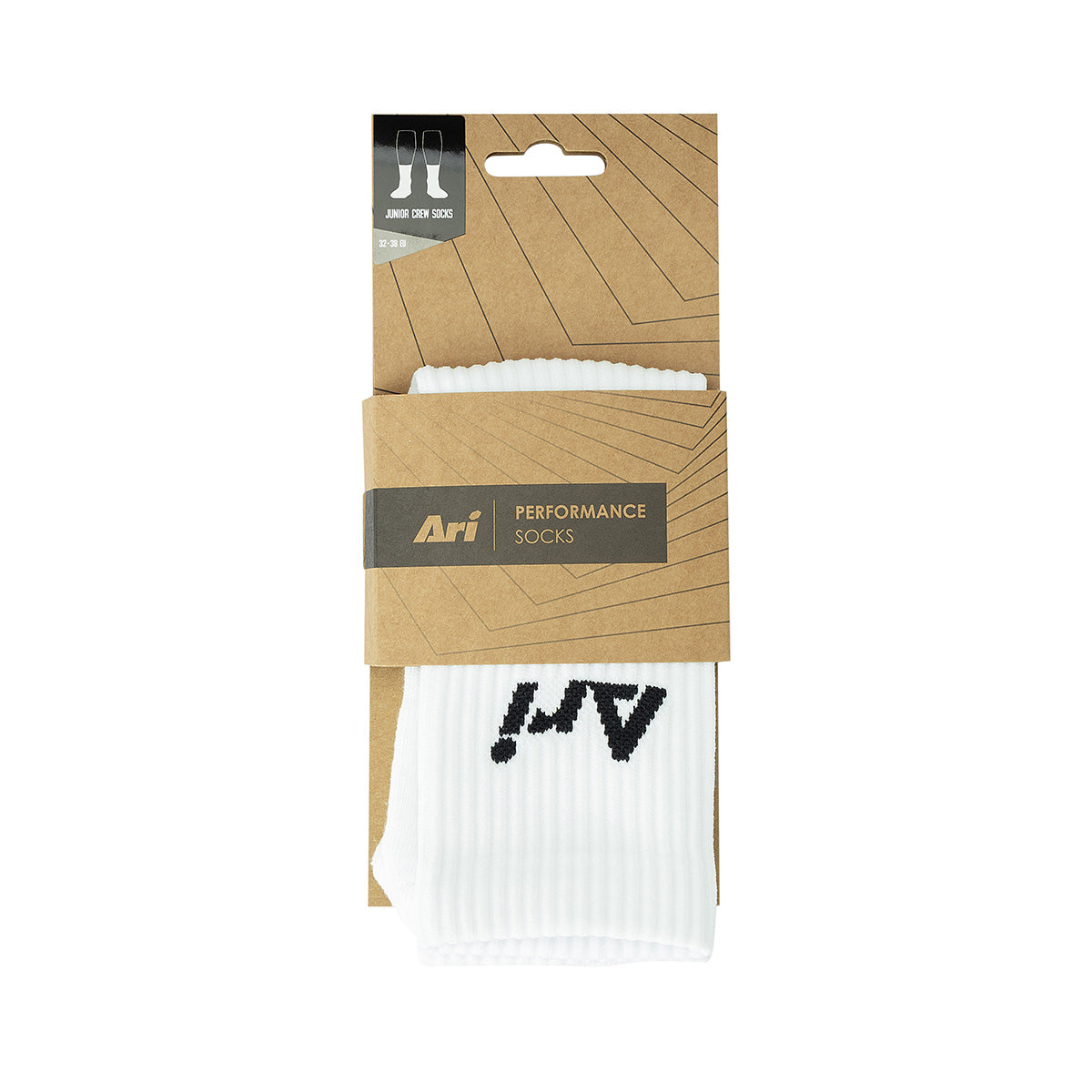 ARI JUNIOR CREW SOCKS - WHITE/BLACK
