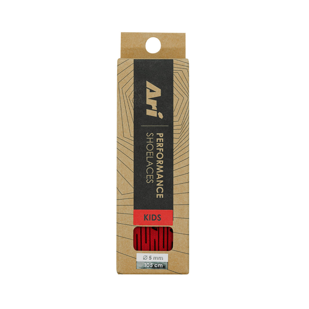ARI KIDS COLORFUL SHOELACES - RED/RED/BLACK