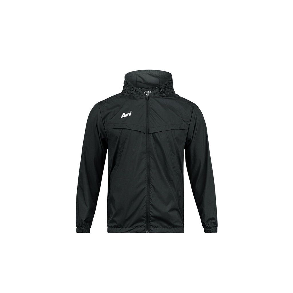 ARI KIDS ESSENTIAL WINDBREAKER JACKET - BLACK/SILVER/WHITE
