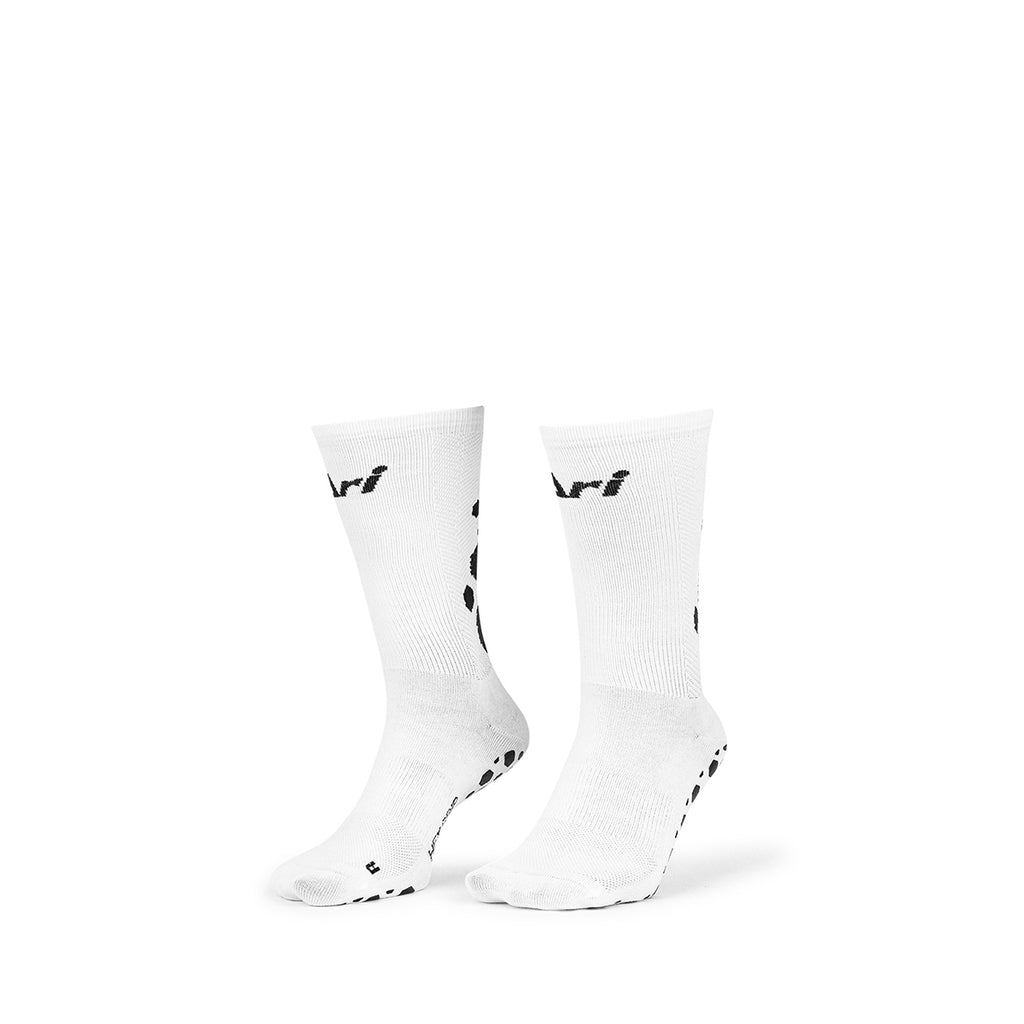 ARI KIDS HEX GRIP CREW SOCKS - WHITE/BLACK/WHITE