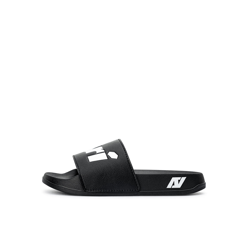 ARI KIDS SLIDE SANDALS - BLACK/WHITE