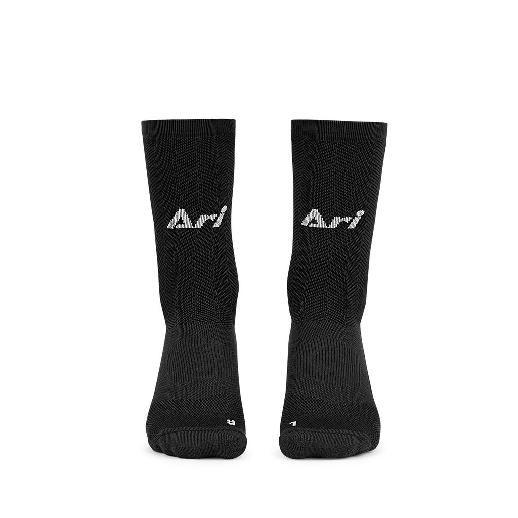ARI LIGHTWEIGHT CREW SOCKS - BLACK/WHITE/BLACK