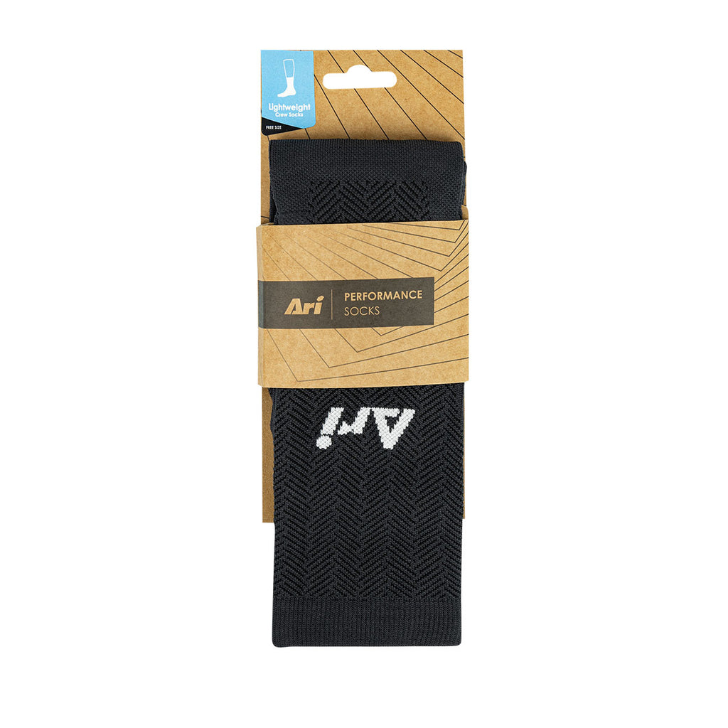 ARI LIGHTWEIGHT CREW SOCKS - BLACK/WHITE/BLACK