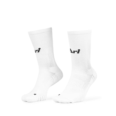 ARI LIGHTWEIGHT CREW SOCKS - WHITE/BLACK/WHITE