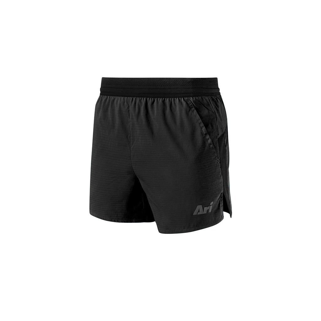 Ari Men Aerospeed V3 Running Shorts 3 Inches Black Black Silver