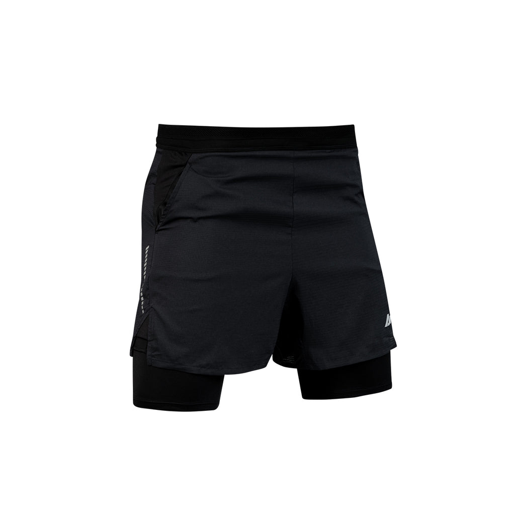 Ari Men Breathe 2in1 V3 Running Shorts 3 Inches Black Black Silver