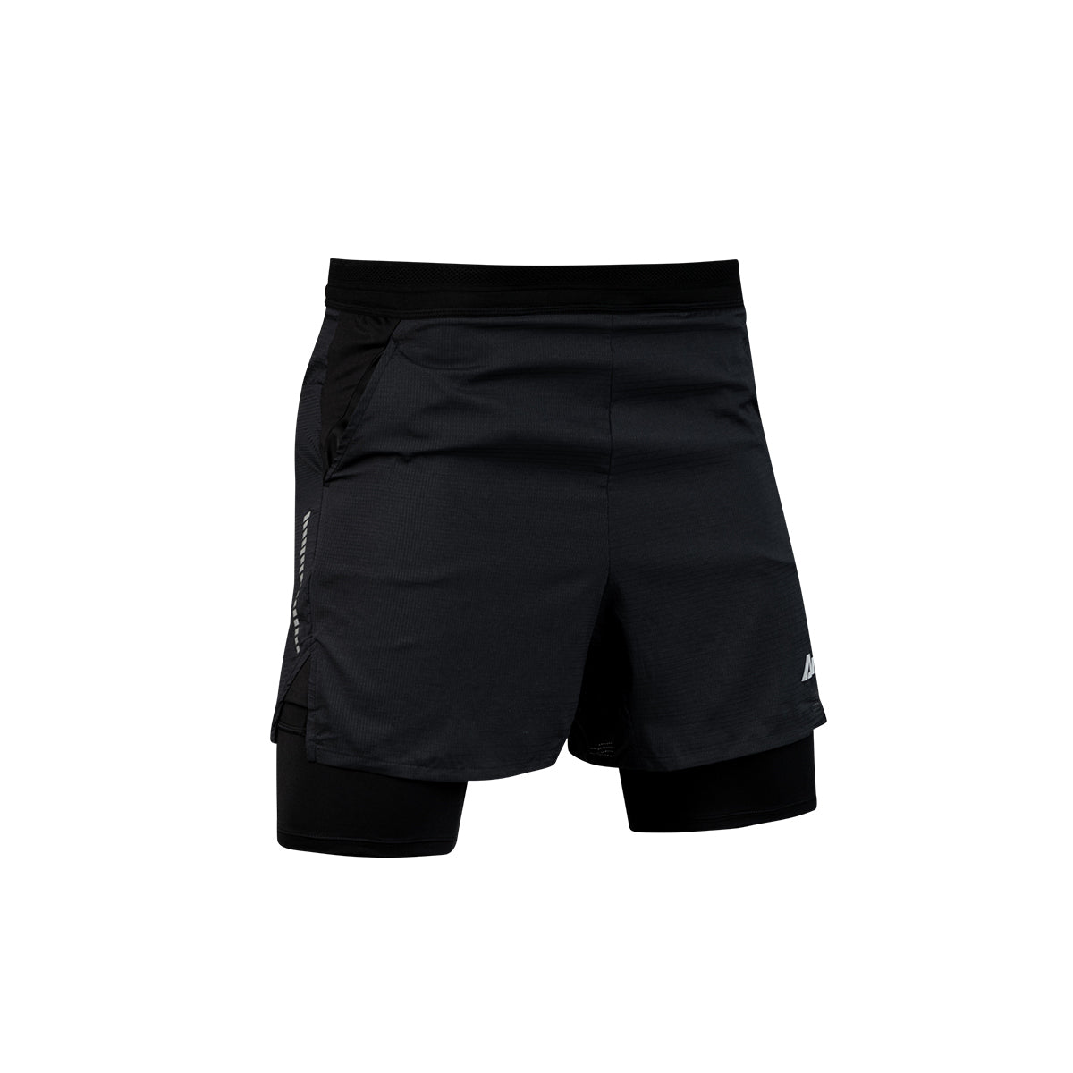 Ari Men Breathe 2in1 V3 Running Shorts 3 Inches Black Black Silver