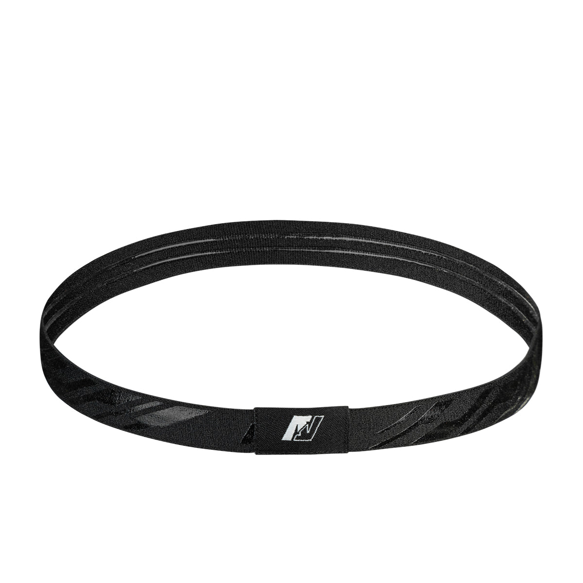 ARI SLASH ELASTIC HEADBAND - BLACK/SILVER/BLACK