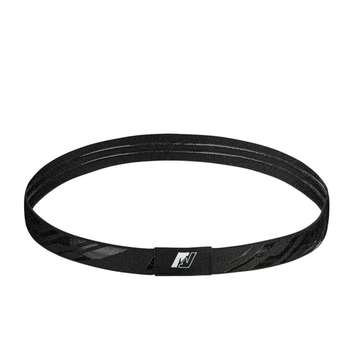 ARI SLASH ELASTIC HEADBAND - BLACK/SILVER/BLACK