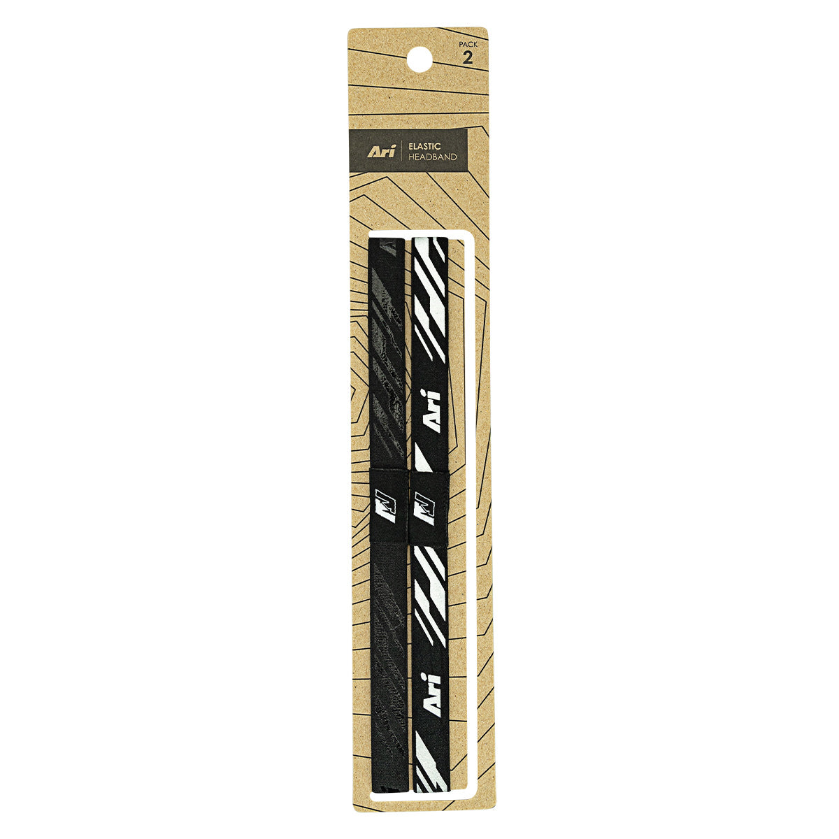 ARI SLASH ELASTIC HEADBAND - BLACK/SILVER/BLACK