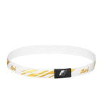 ARI SLASH ELASTIC HEADBAND - WHITE/GOLD/WHITE