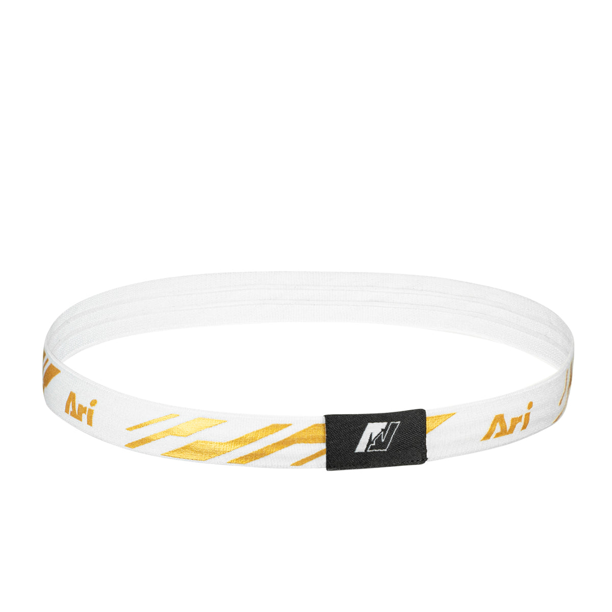 ARI SLASH ELASTIC HEADBAND - WHITE/GOLD/WHITE
