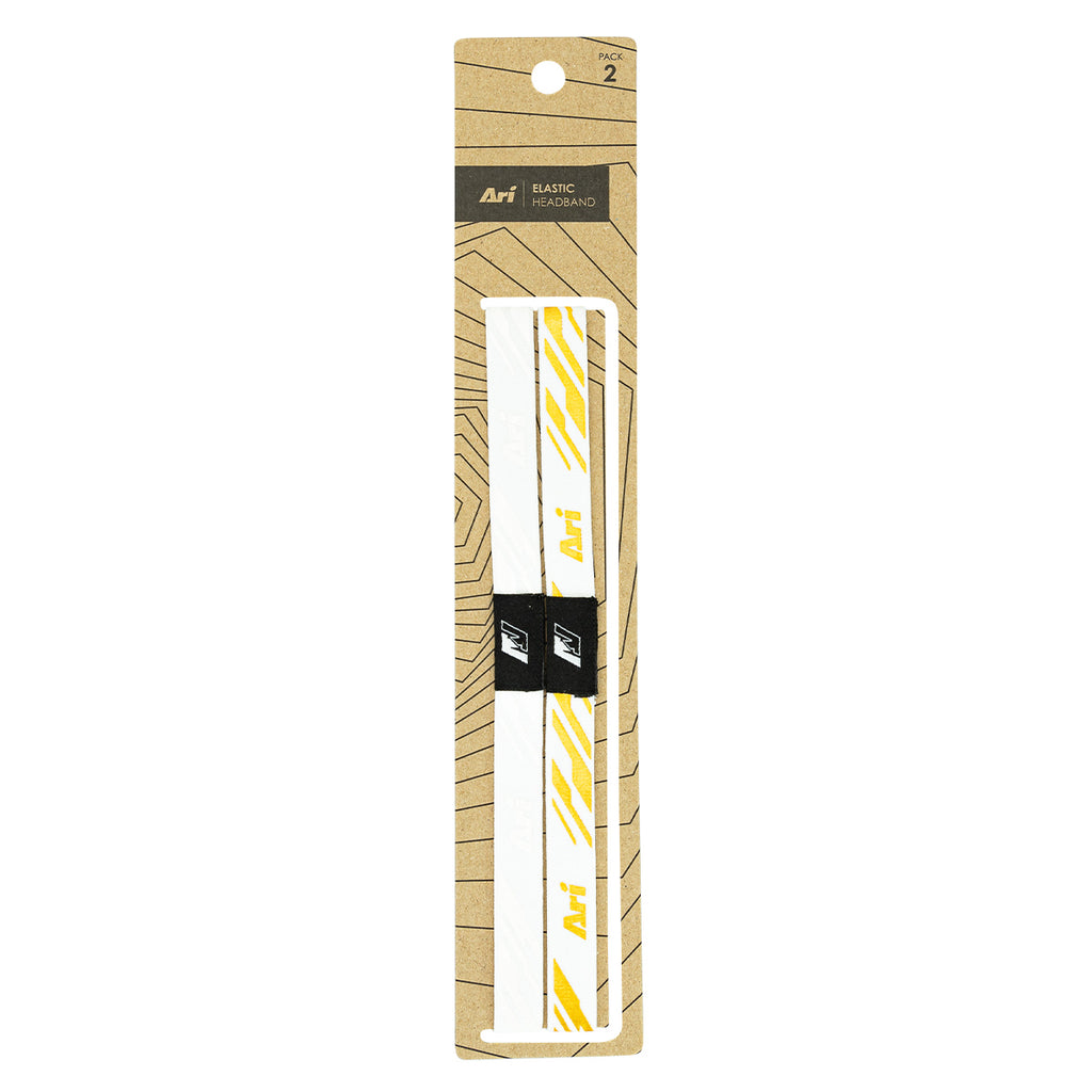 ARI SLASH ELASTIC HEADBAND - WHITE/GOLD/WHITE