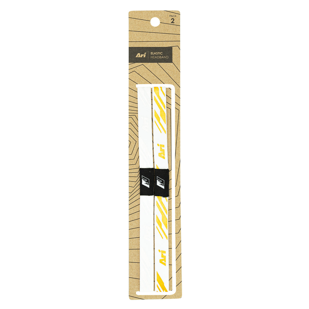 ARI SLASH ELASTIC HEADBAND - WHITE/GOLD/WHITE