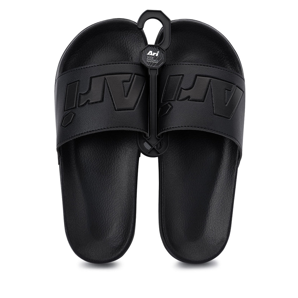 ARI SLIDE SANDALS - BLACK/BLACK