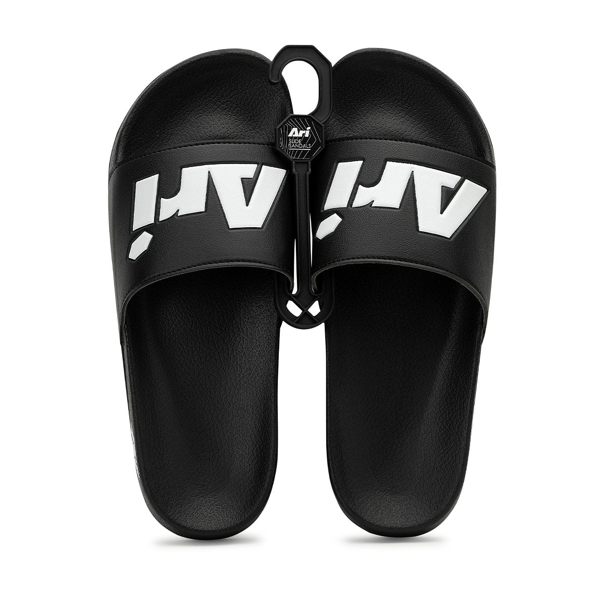 ARI SLIDE SANDALS - BLACK/WHITE