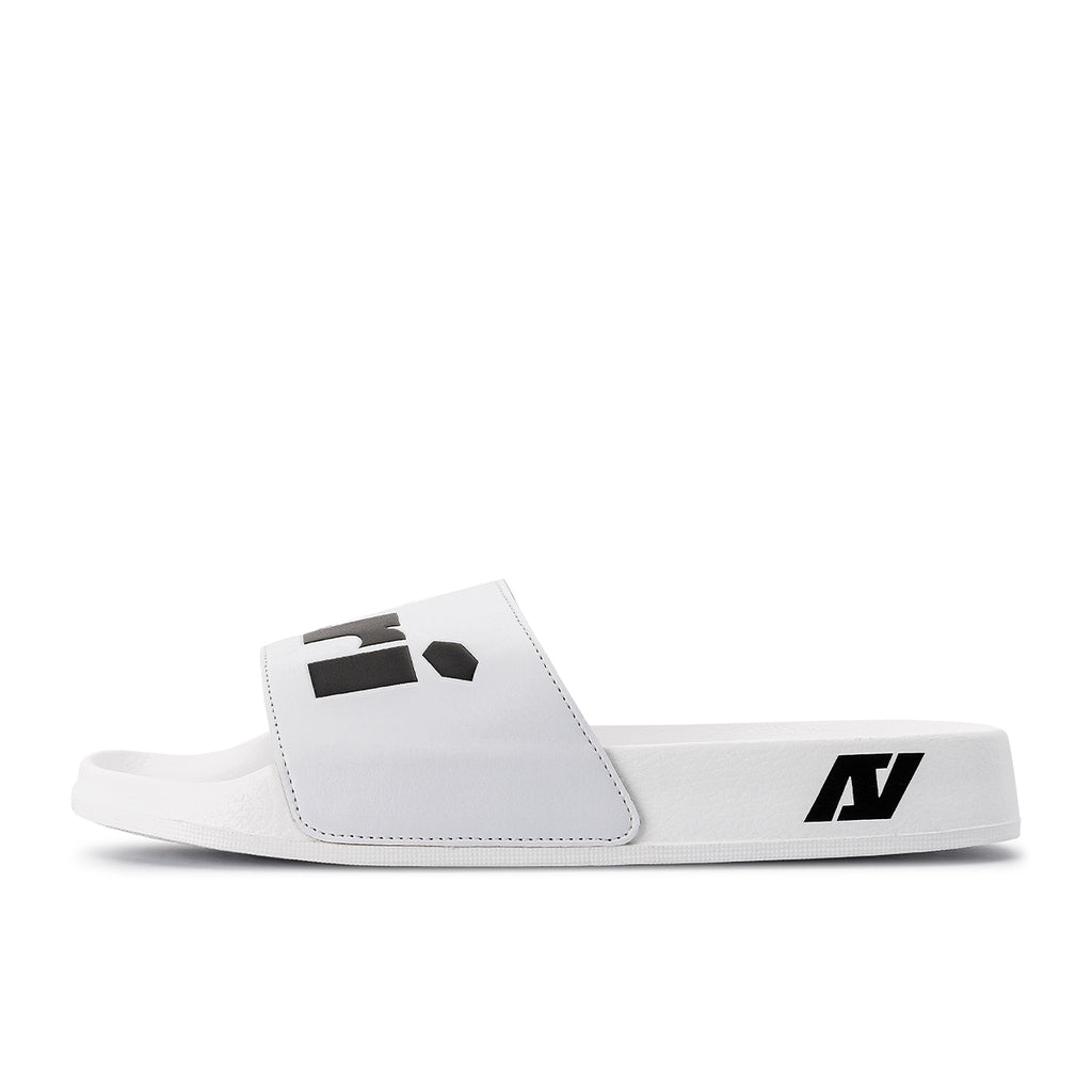 ARI SLIDE SANDALS - WHITE/BLACK