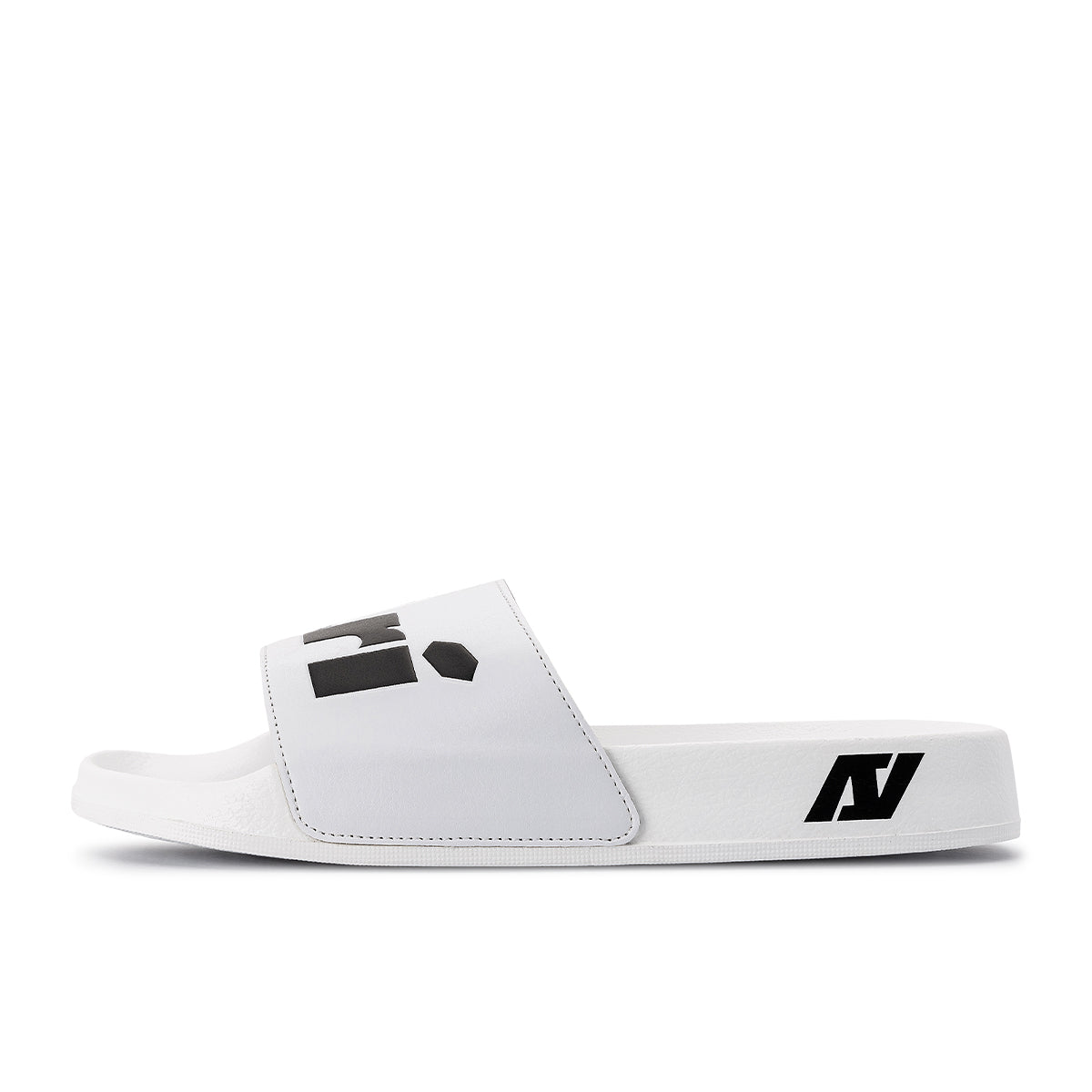 ARI SLIDE SANDALS - WHITE/BLACK