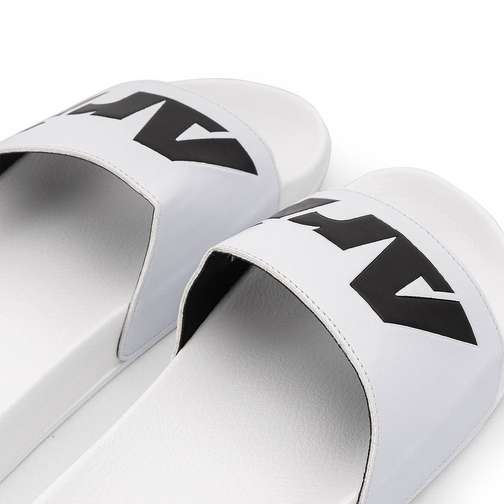 ARI SLIDE SANDALS - WHITE/BLACK