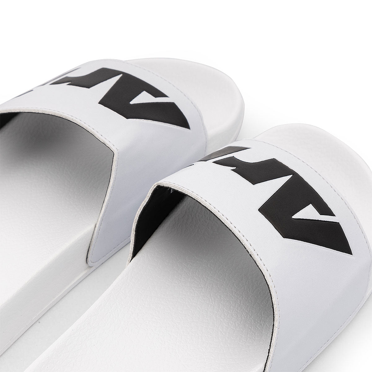 ARI SLIDE SANDALS - WHITE/BLACK