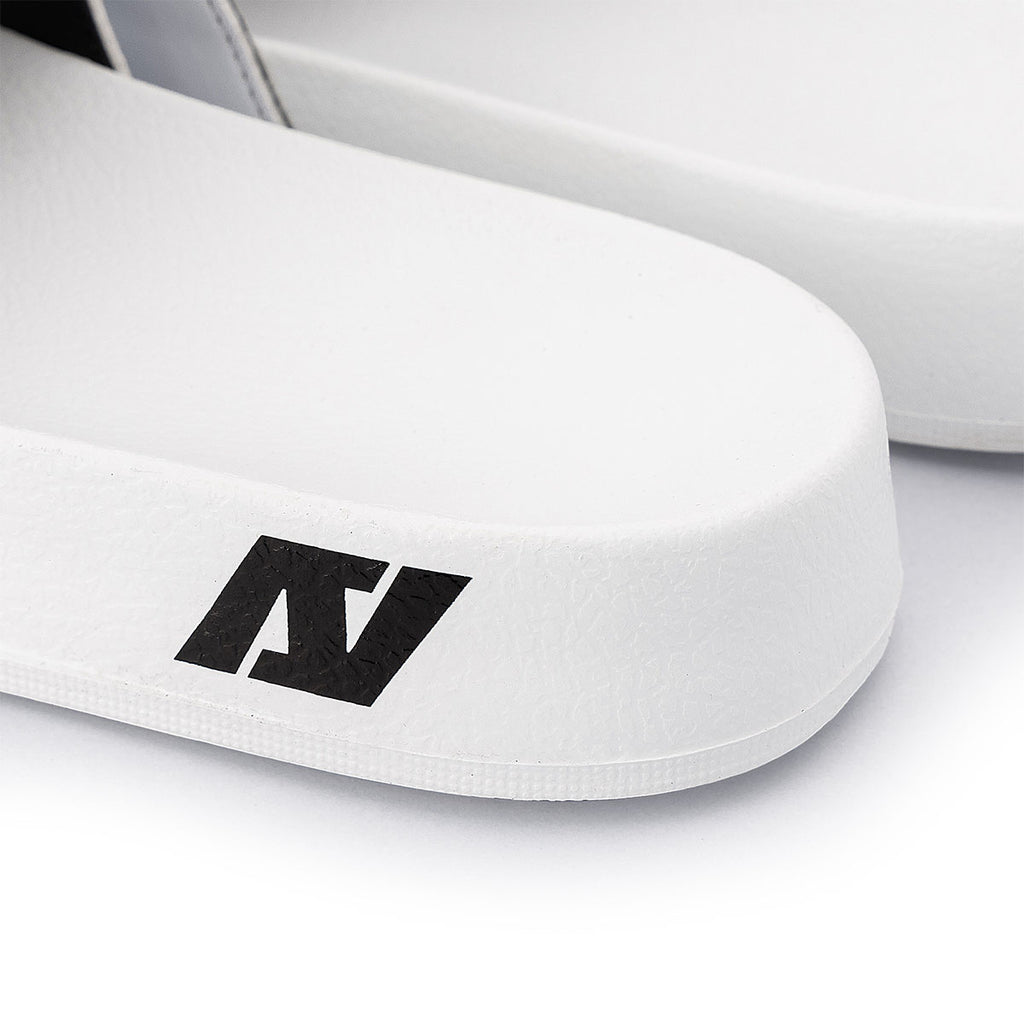 ARI SLIDE SANDALS - WHITE/BLACK