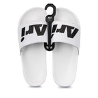 ARI SLIDE SANDALS - WHITE/BLACK