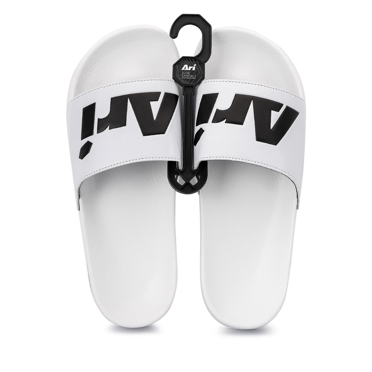 ARI SLIDE SANDALS - WHITE/BLACK