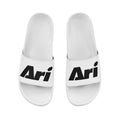 ARI SLIDE SANDALS - WHITE/BLACK