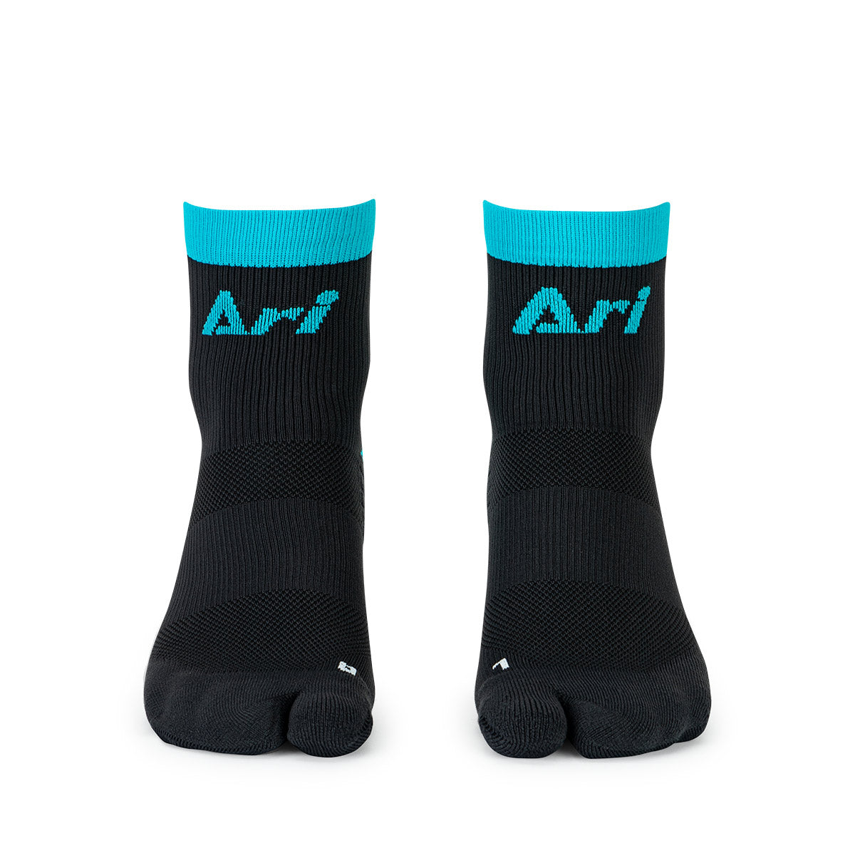 Ari Tabi Qtr Running Socks Black Blue Silver