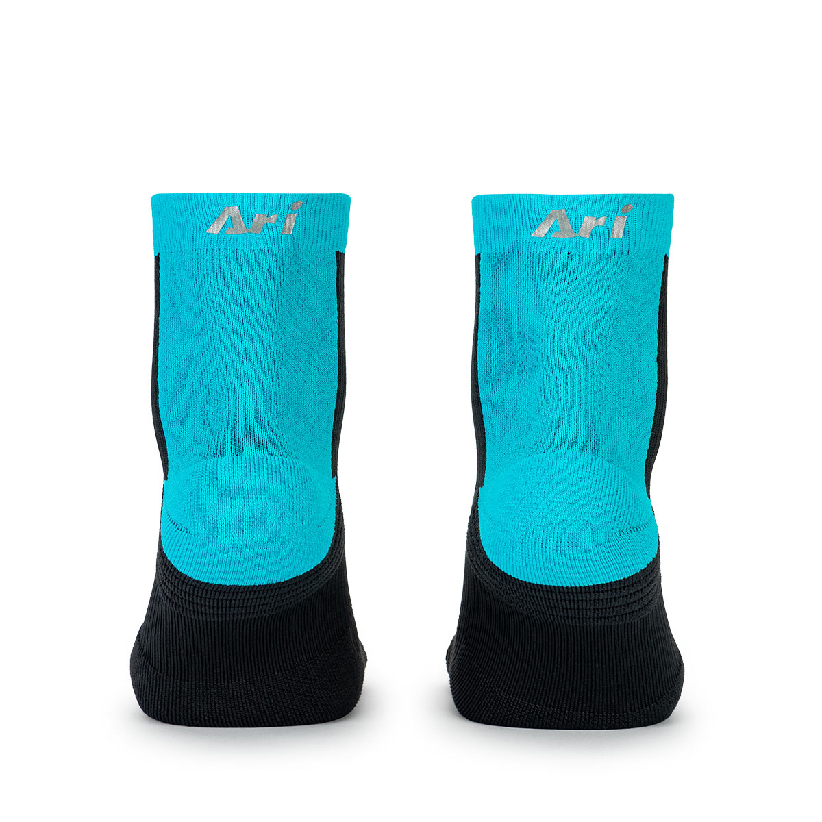 Ari Tabi Qtr Running Socks Black Blue Silver