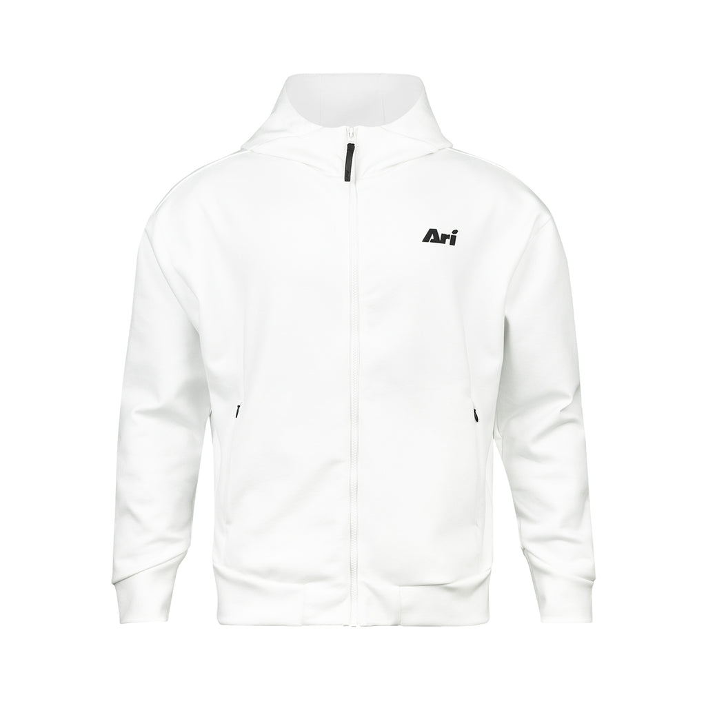 ARI TAG FULL ZIP HOODED JACKET - WHTE/WHITE/BLACK