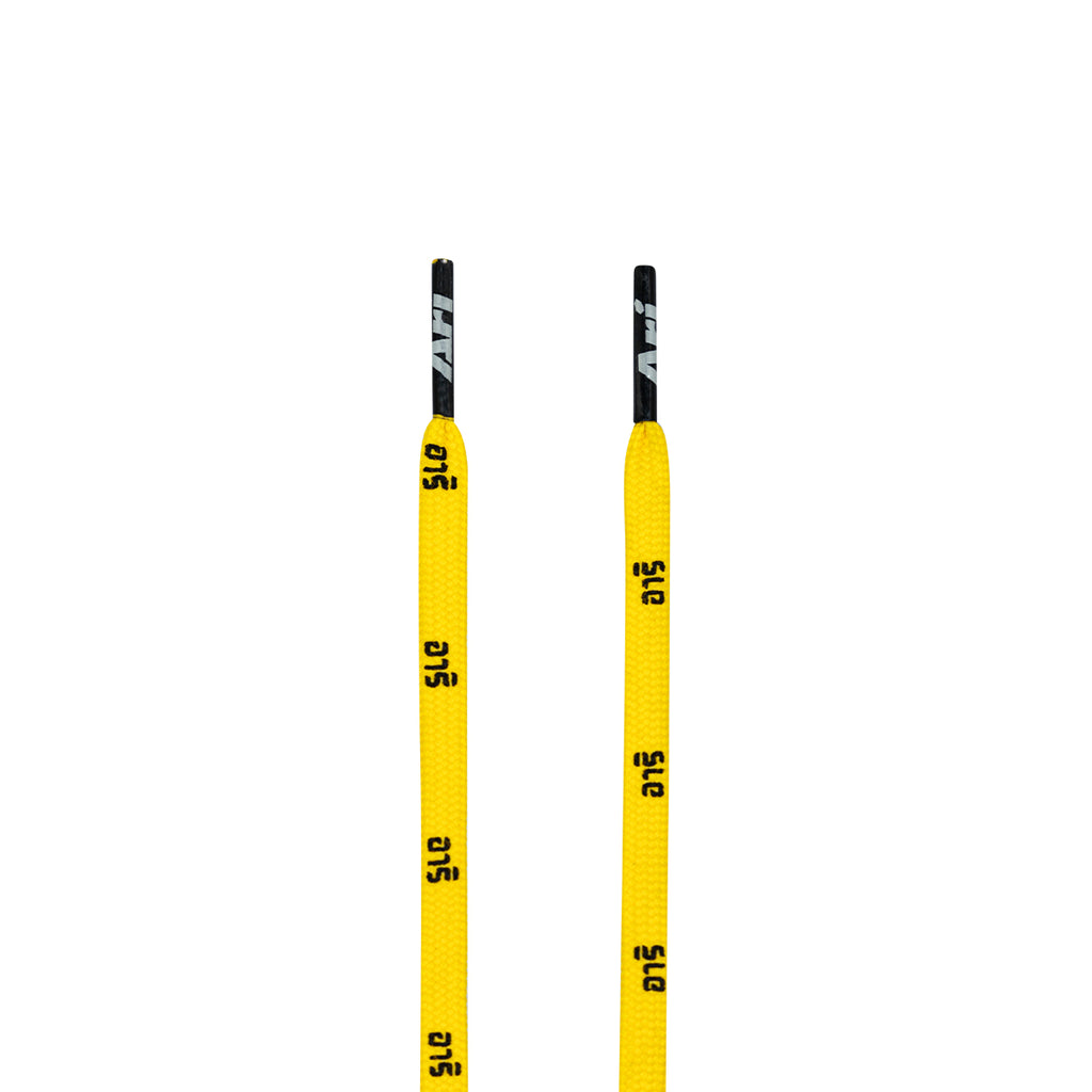ARI THAI LETTERS SHOELACES - 5MM/115CM - YELLOW/BLACK/YELLOW